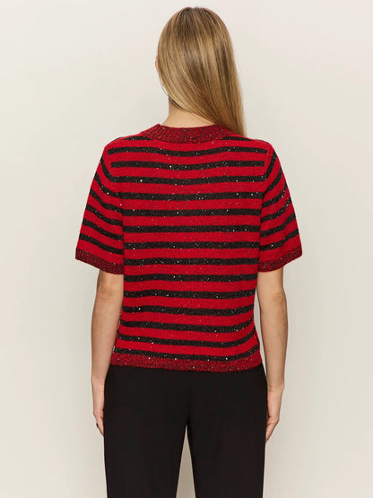 Sanctuary SS Shine Sweater Tee - CHERRY LACQUER SHINE