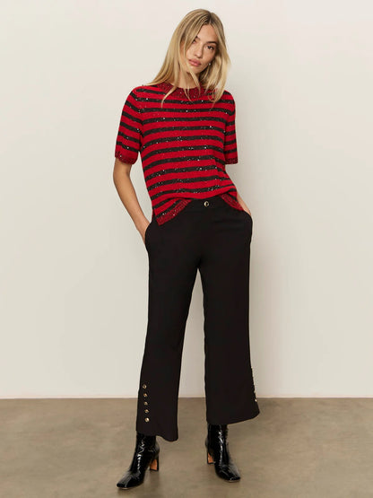 Sanctuary SS Shine Sweater Tee - CHERRY LACQUER SHINE