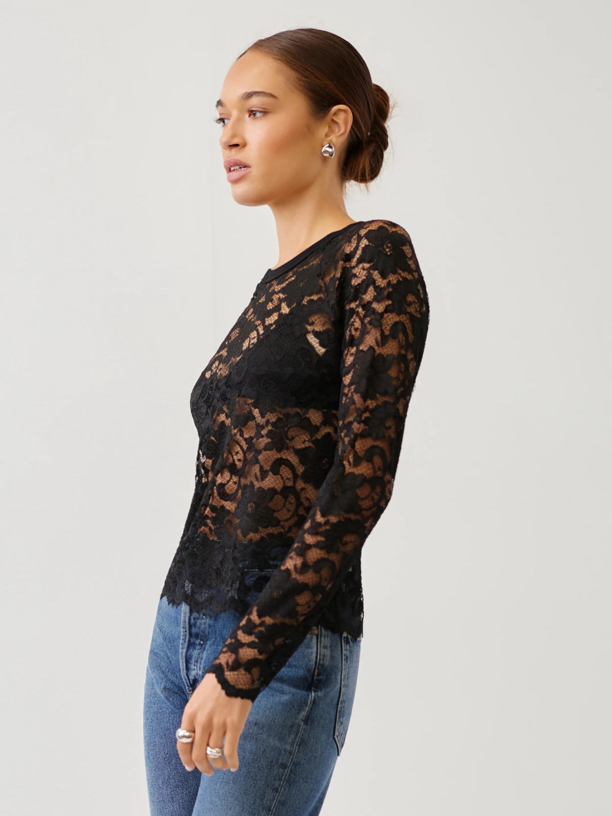 Fifteen Twenty Marlena Lace Top - BLACK