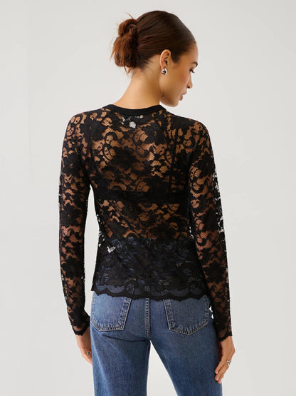 Fifteen Twenty Marlena Lace Top - BLACK