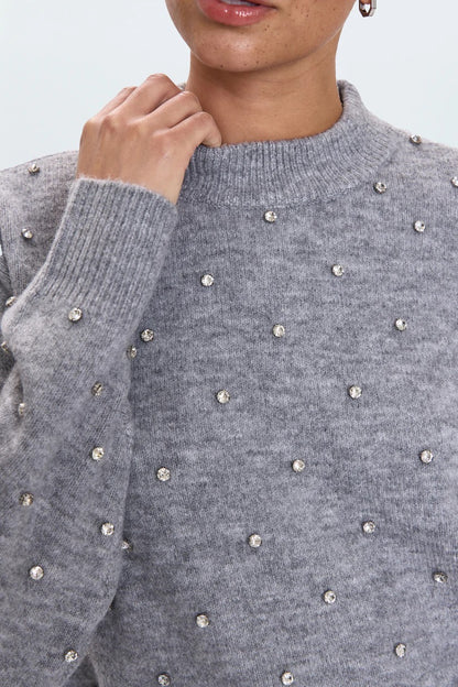 Pistola Aura Relaxed Crew Neck Sweater - CHARCOAL DIAMONTE