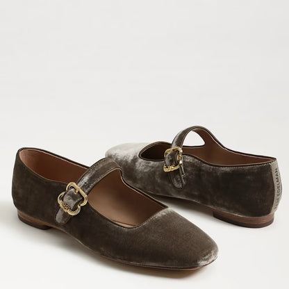 Sam Edelman Michaela Mary Jane Flat - DARK SILVER SAGE