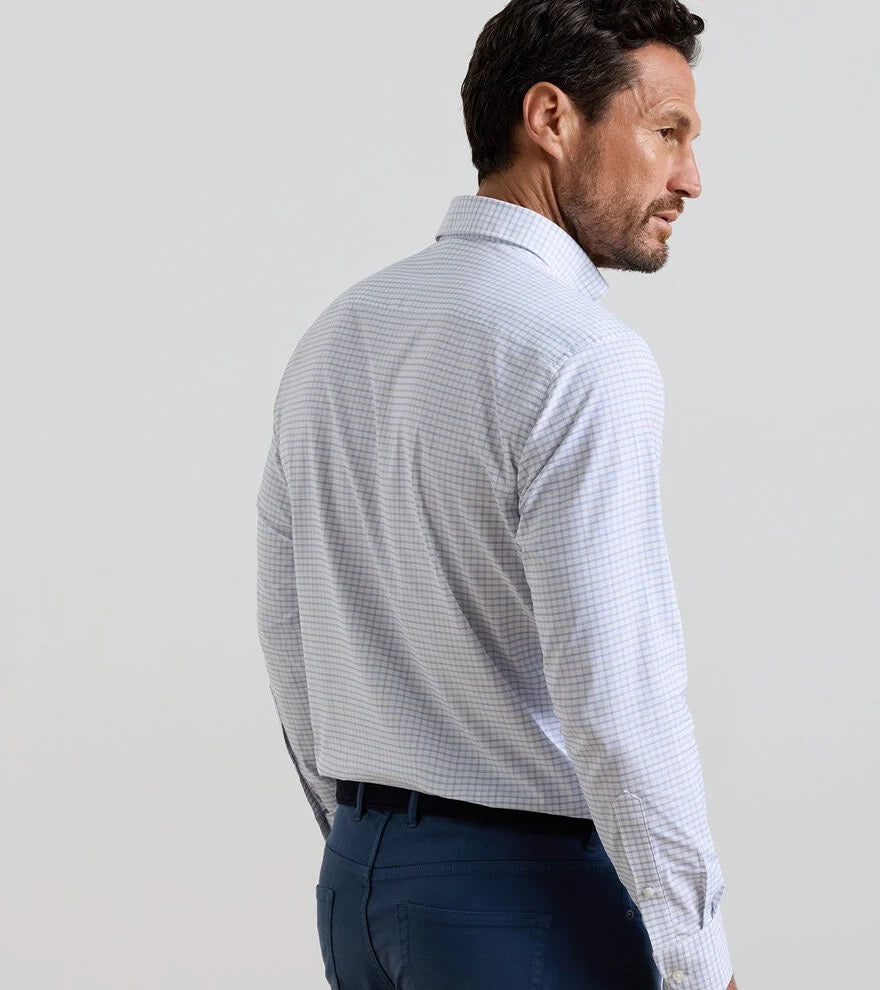 Peter Millar Rommel Performance Twill Sport Shirt- CLOUDY BLUE