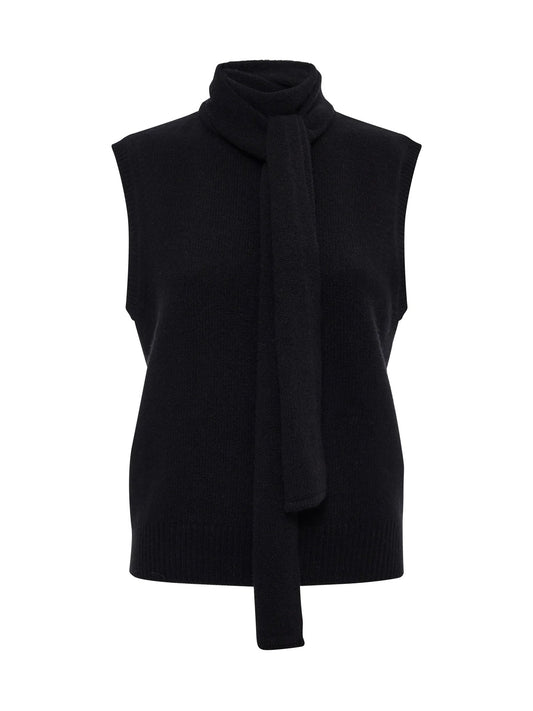 Sanctuary Scarf Sweater Shell - BLACK