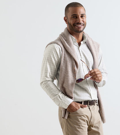 Peter Millar Douglas Crown Lite Cotton-Stretch Sport Shirt - TRUFFLE