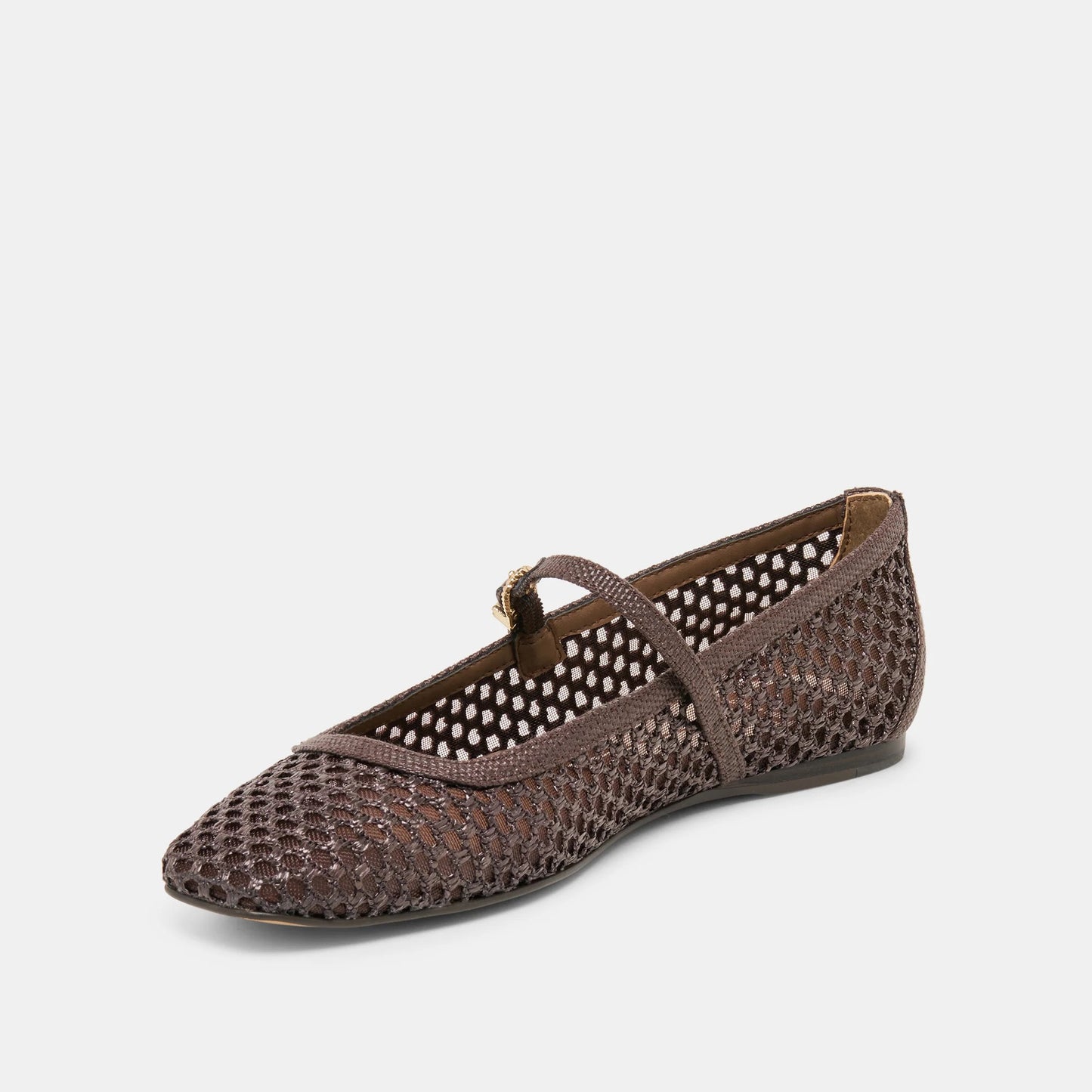 Dolce Vita Reyes Ballet Flats - CHOCOLATE WOVEN RAFFIA