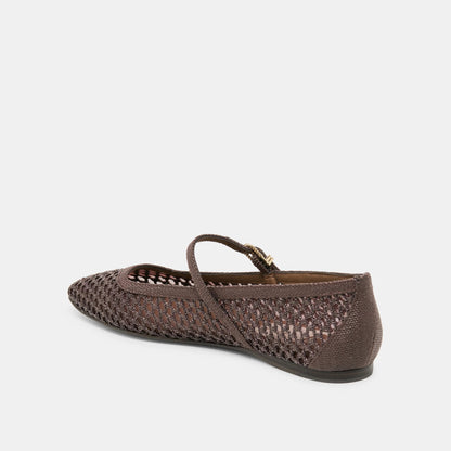 Dolce Vita Reyes Ballet Flats - CHOCOLATE WOVEN RAFFIA