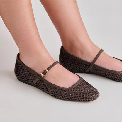 Dolce Vita Reyes Ballet Flats - CHOCOLATE WOVEN RAFFIA
