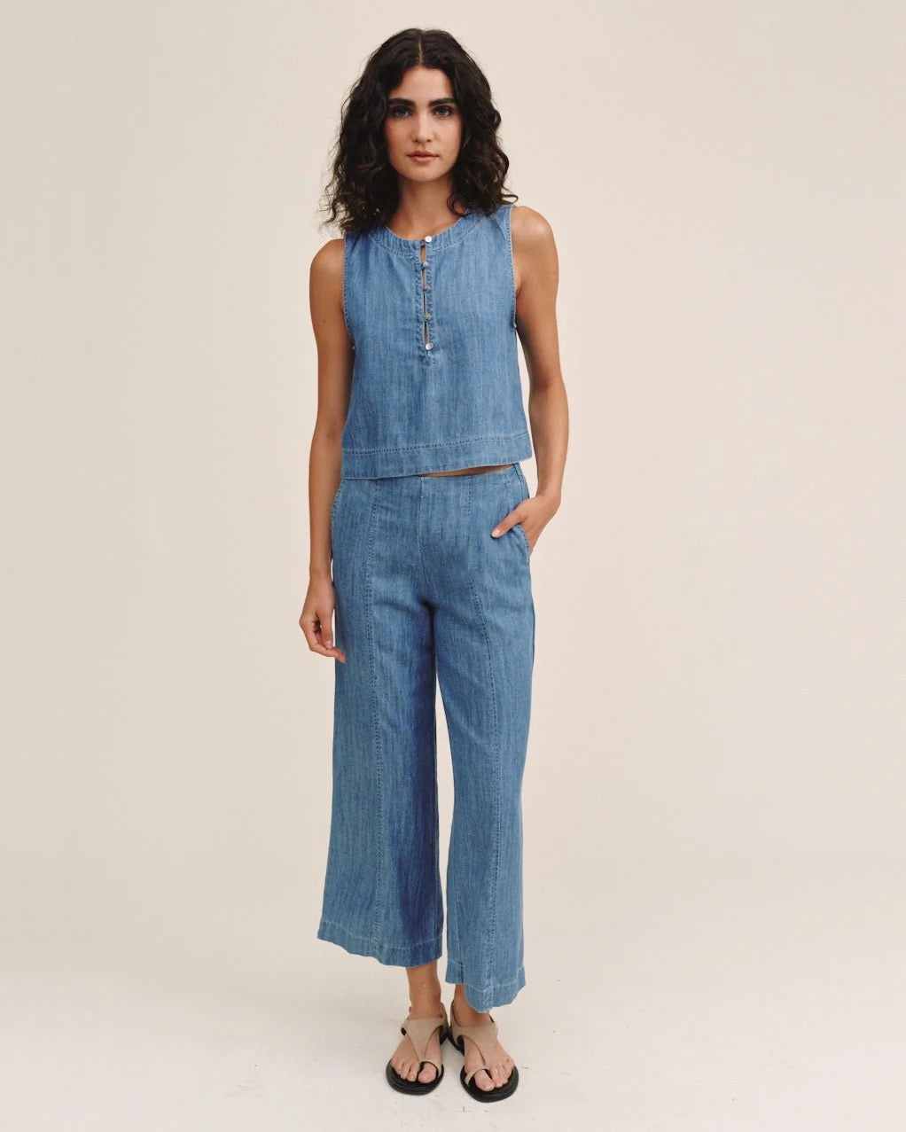 BDA Sleeveless Placket Pullover ISLAND BLUE WASH
