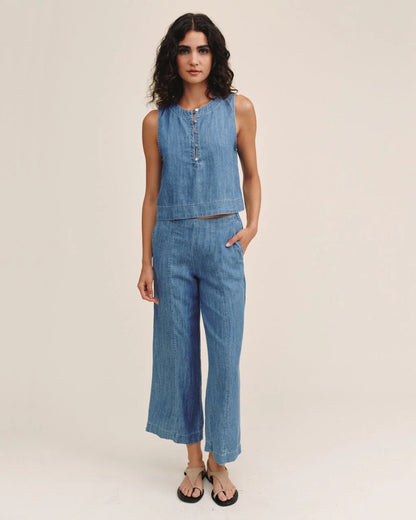 BDA Sleeveless Placket Pullover ISLAND BLUE WASH