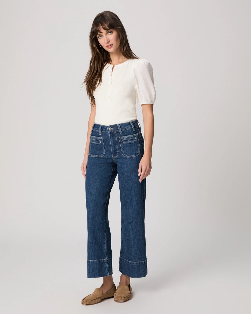 Paige Anessa Wide Leg Jean - NAVIGATOR
