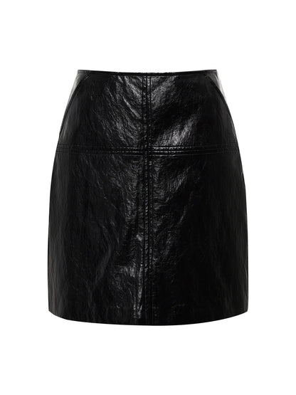 Sanctuary Broadway Leather Skirt - BLACK
