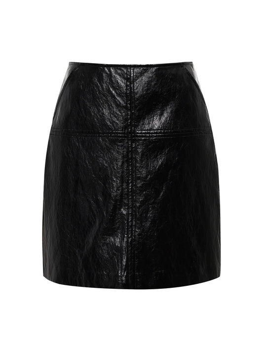 Sanctuary Broadway Leather Skirt - BLACK