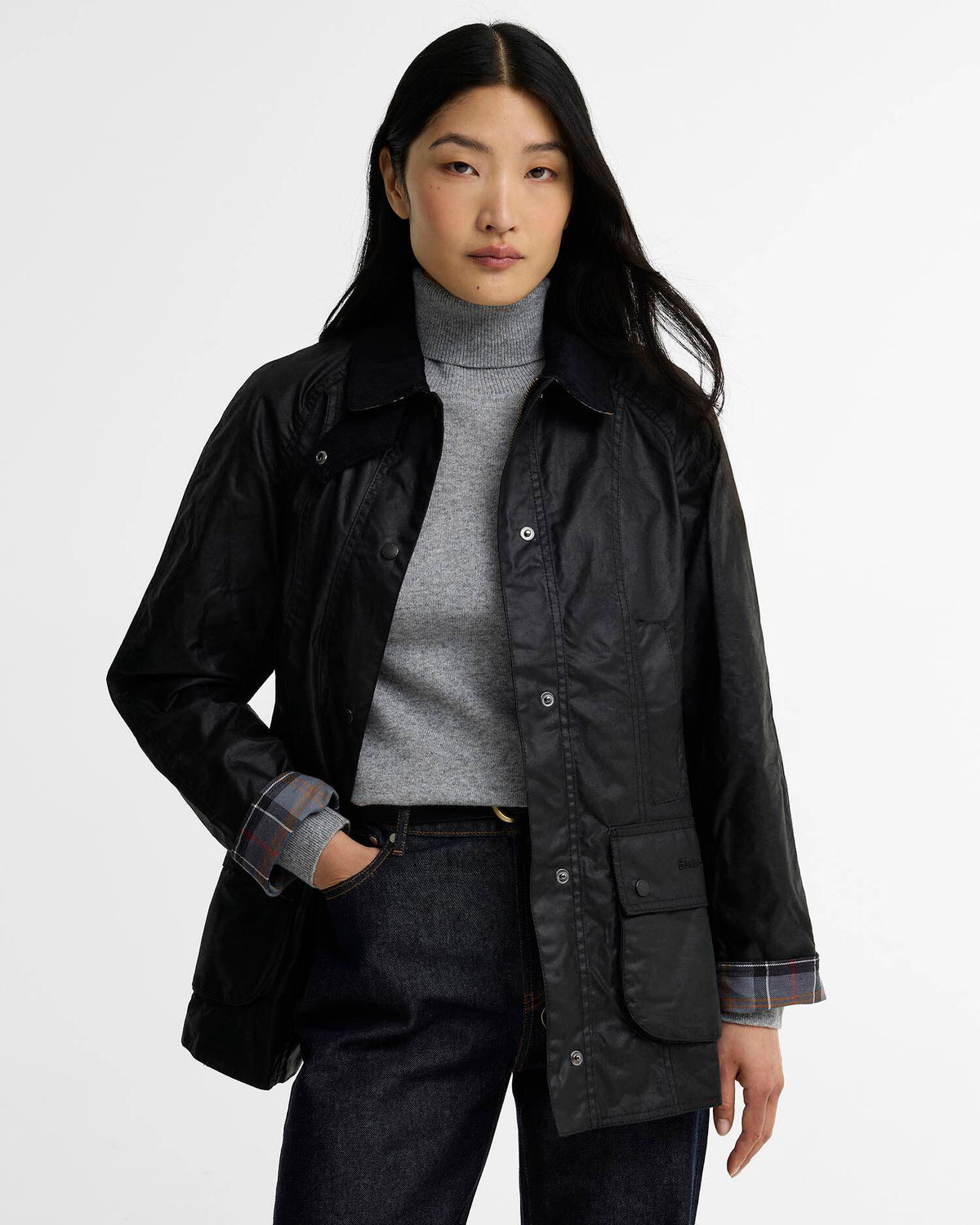 Barbour Classic Beadnell Waxed Jacket - BLACK