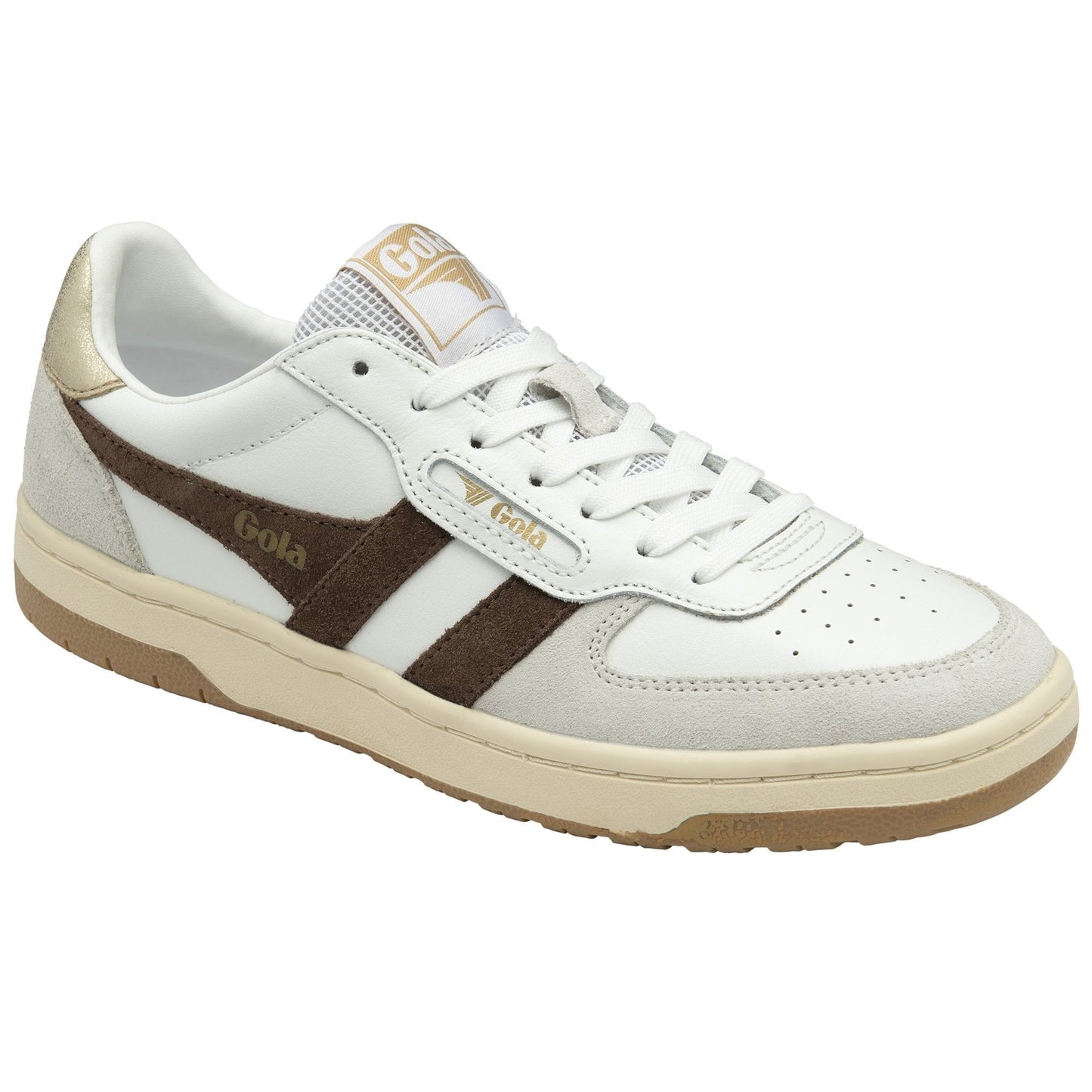 GOLA Hawk Sneakers - WHITE/BROWN/GOLD