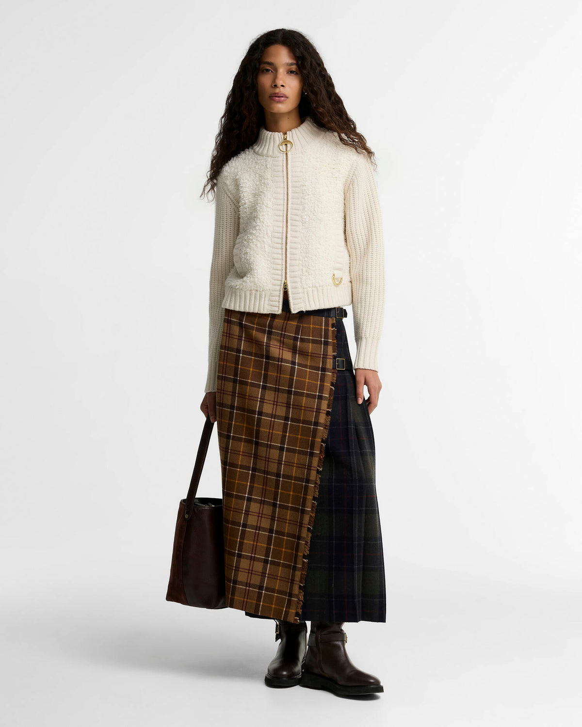 BA Hazelwood Zip-Through Knit ECRU