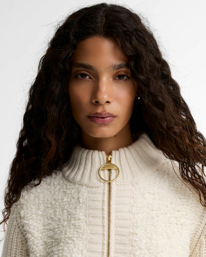 BA Hazelwood Zip-Through Knit ECRU