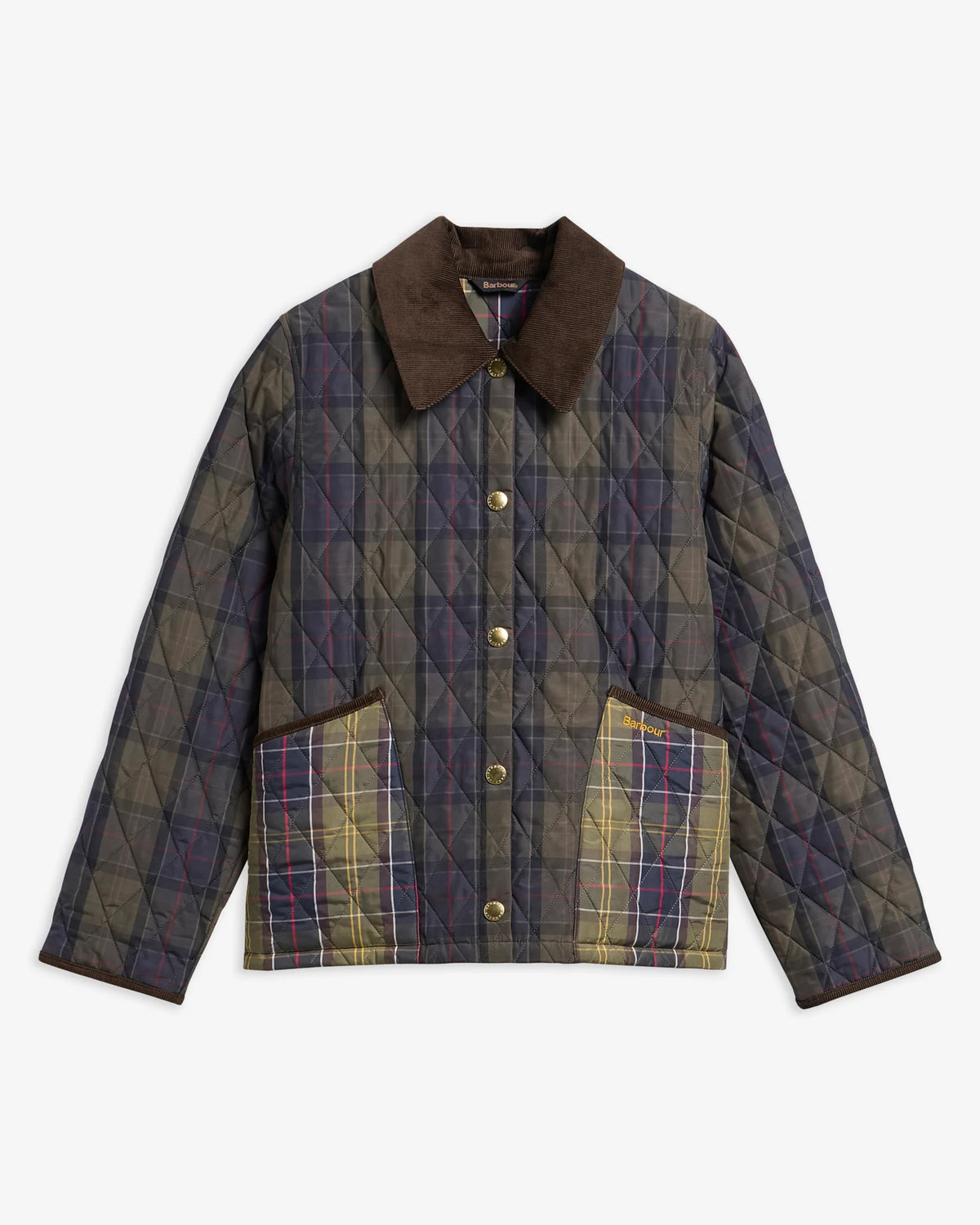 Barbour Tartan Reimagined Icons Tartan Cropped Liddesdale Quilted Jacket - SHADOW