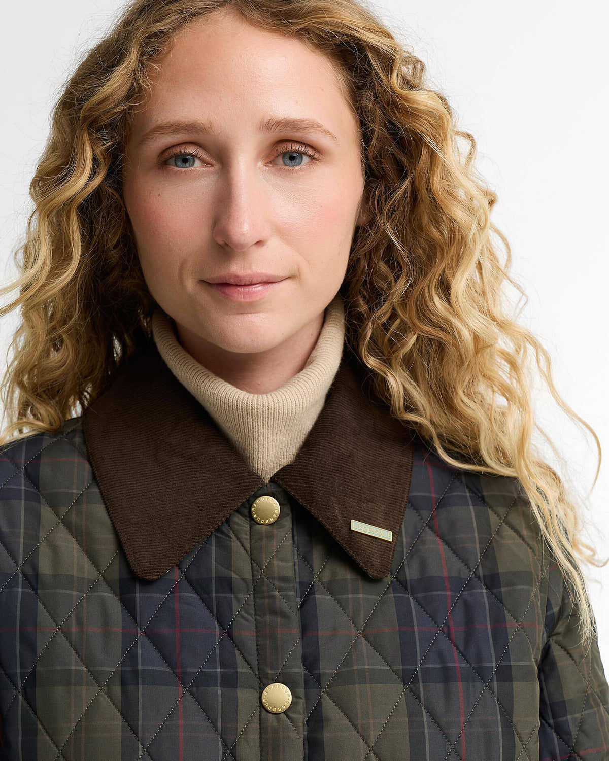 Barbour Tartan Reimagined Icons Tartan Cropped Liddesdale Quilted Jacket - SHADOW