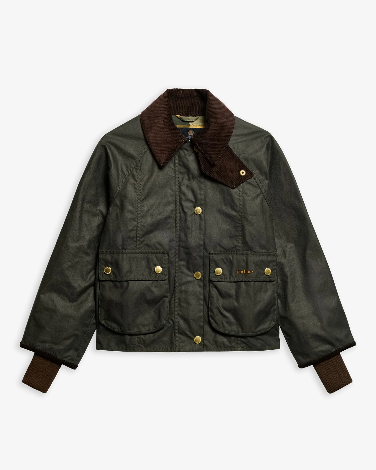 Barbour Cropped Beadnell Waxed Jacket - SAGE/ANCIENT