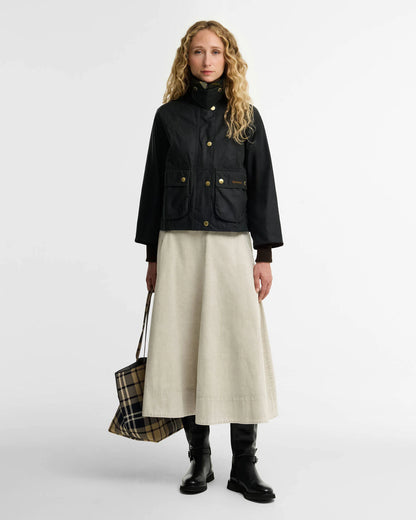Barbour Cropped Beadnell Waxed Jacket - SAGE/ANCIENT