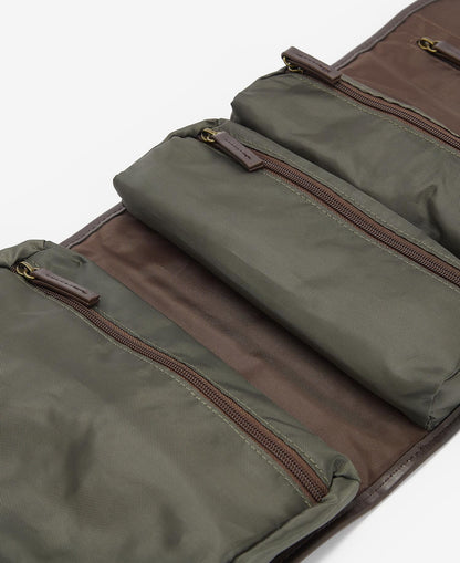 Barbour Wax Hanging Washbag - OLIVE