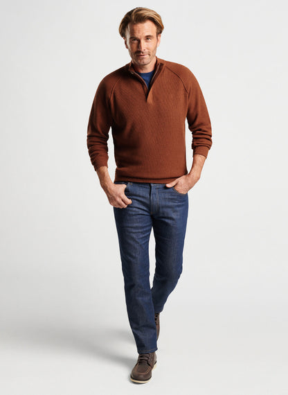 Peter Millar Davenport Basketweave Quarter-Zip - CIDER