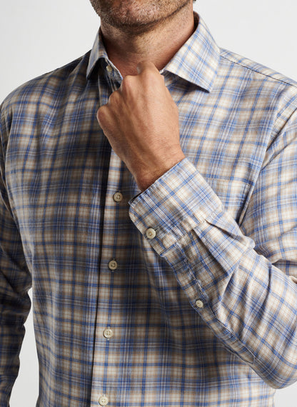 Peter Millar Wallen Cotton Sport Shirt - CAPE BLUE