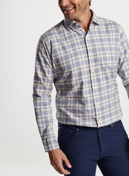 Peter Millar Wallen Cotton Sport Shirt - CAPE BLUE