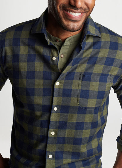 Peter Millar Thorp Cotton Sport Shirt - JUNIPER