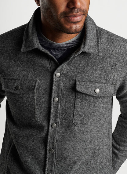 Peter Millar Yorkshire Wool Shirt Jacket - CHARCOAL