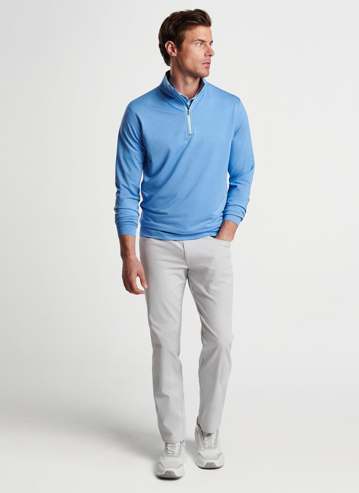 Peter Millar Perth Melange Performance Quarter-Zip - BONNET