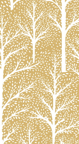 Caspari Guest Towel Winter Trees - GOLD/WHITE