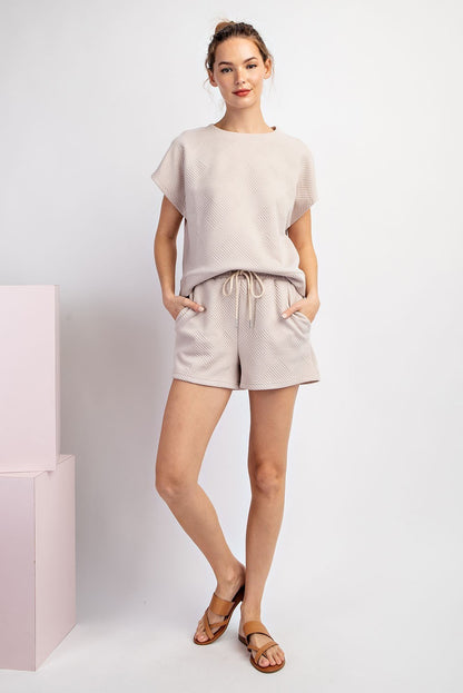 ee:some Textured Shorts - SAND