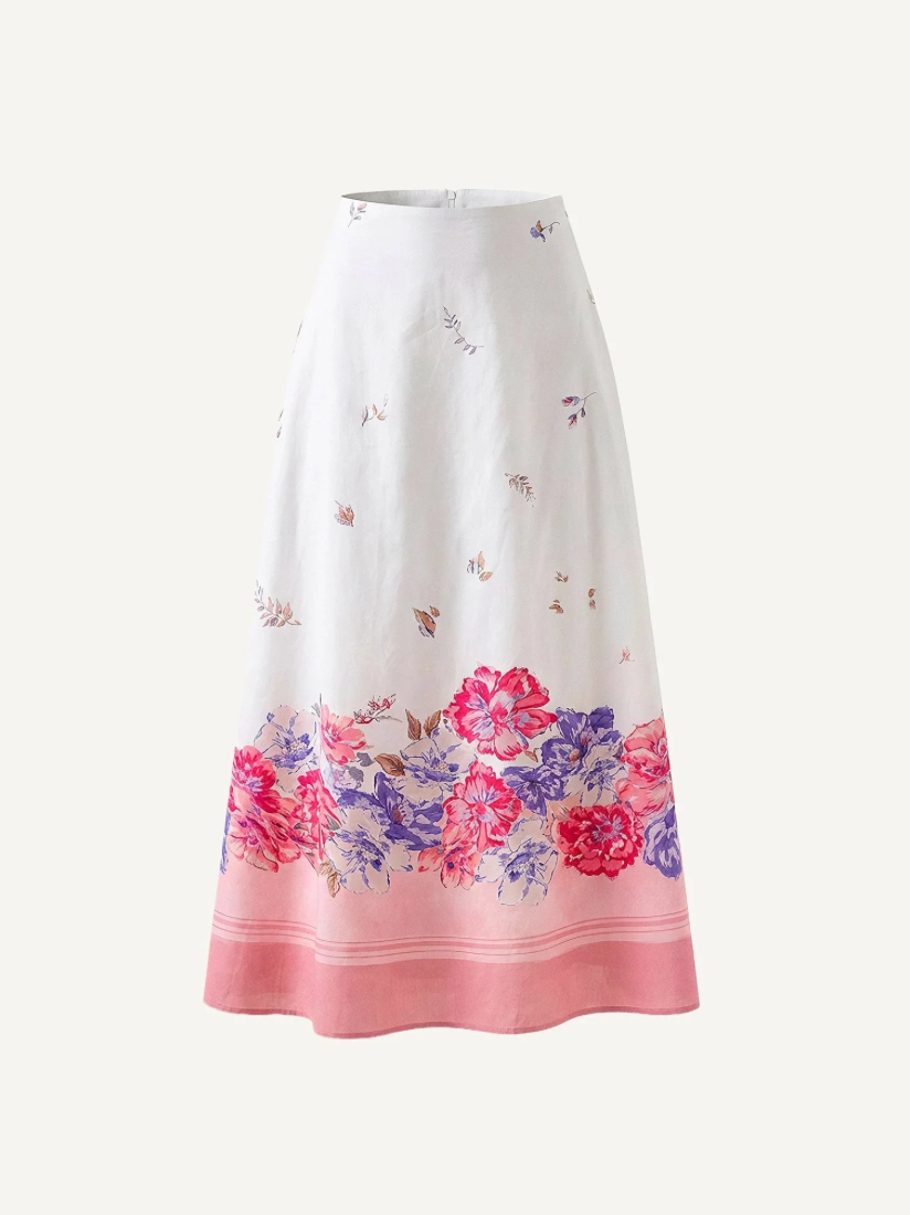 CLE Shea Ankle Skirt CAMELLIA PRINT