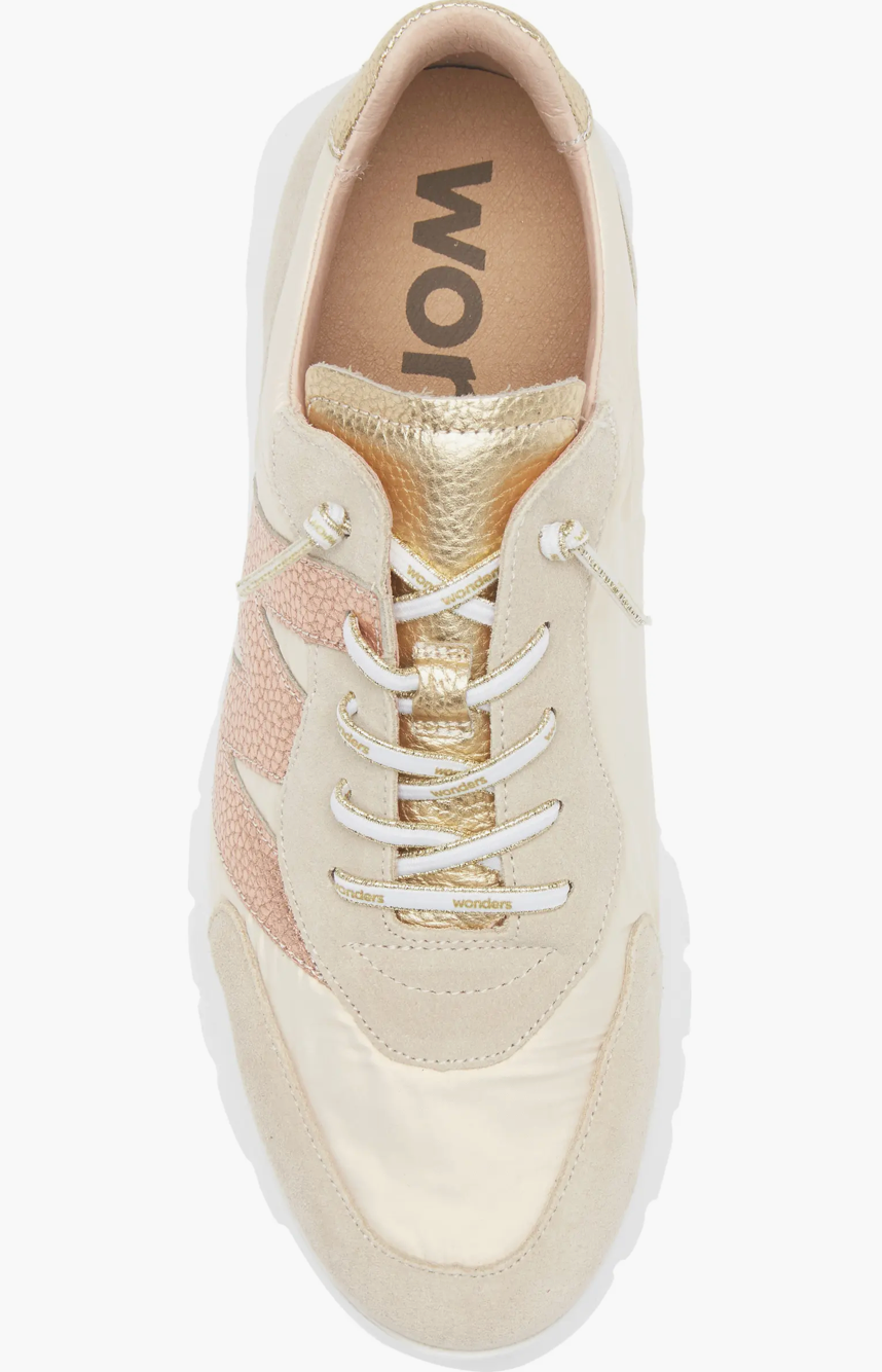 WONDERS Oslo Sneaker A-2464 - BEIGE/SAND/RAME/PLATINO