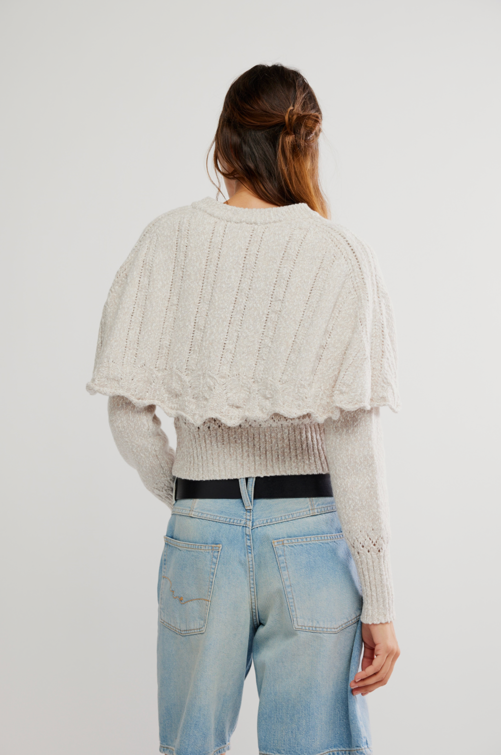 Free People Bali Cape May Sweater - NATURAL COMBO