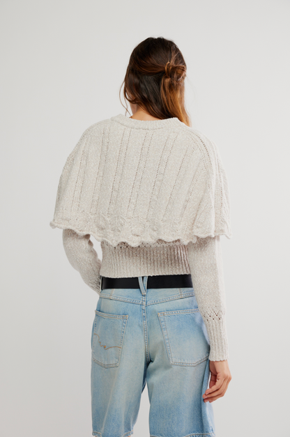 Free People Bali Cape May Sweater - NATURAL COMBO