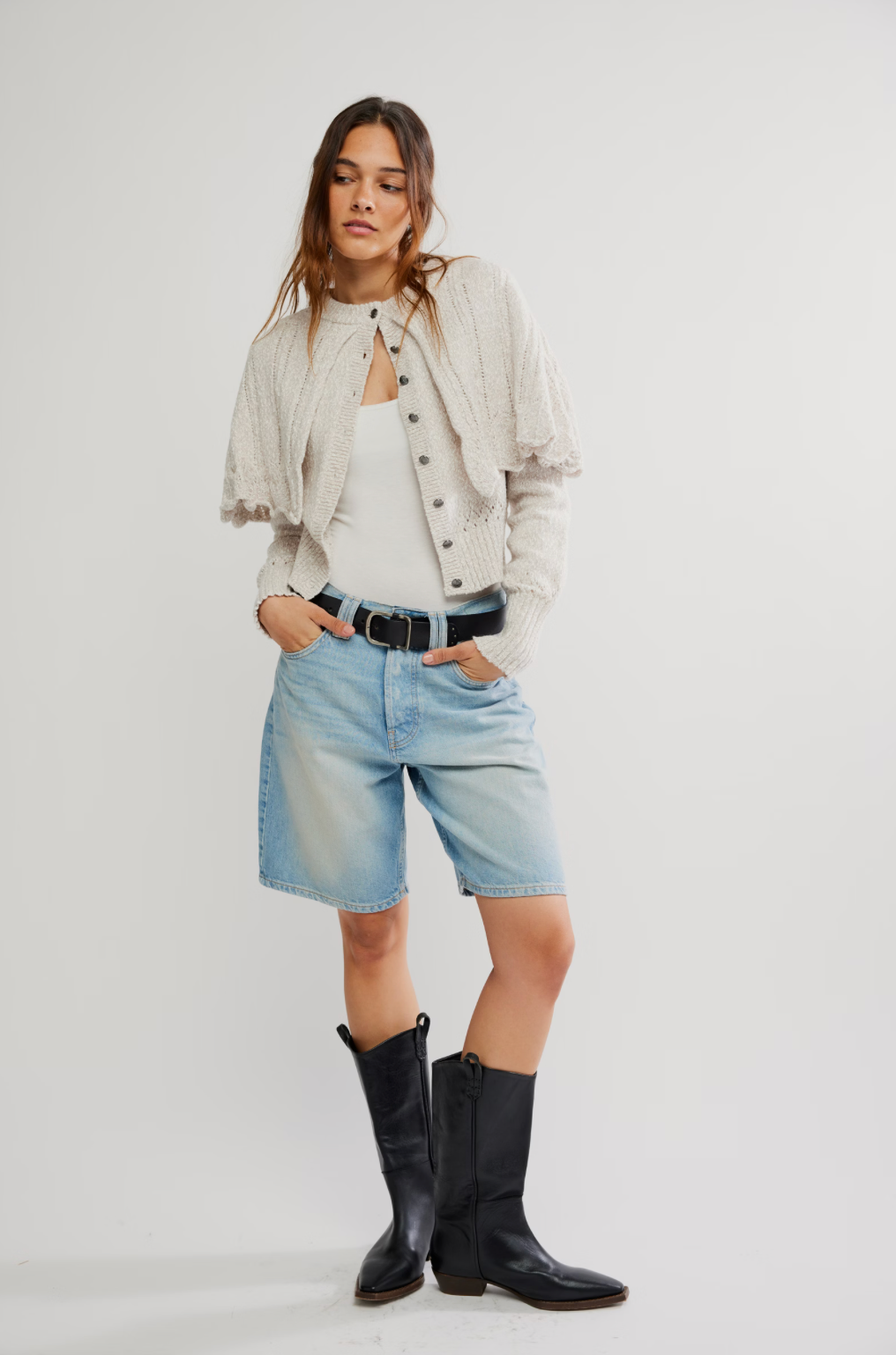 Free People Bali Cape May Sweater - NATURAL COMBO