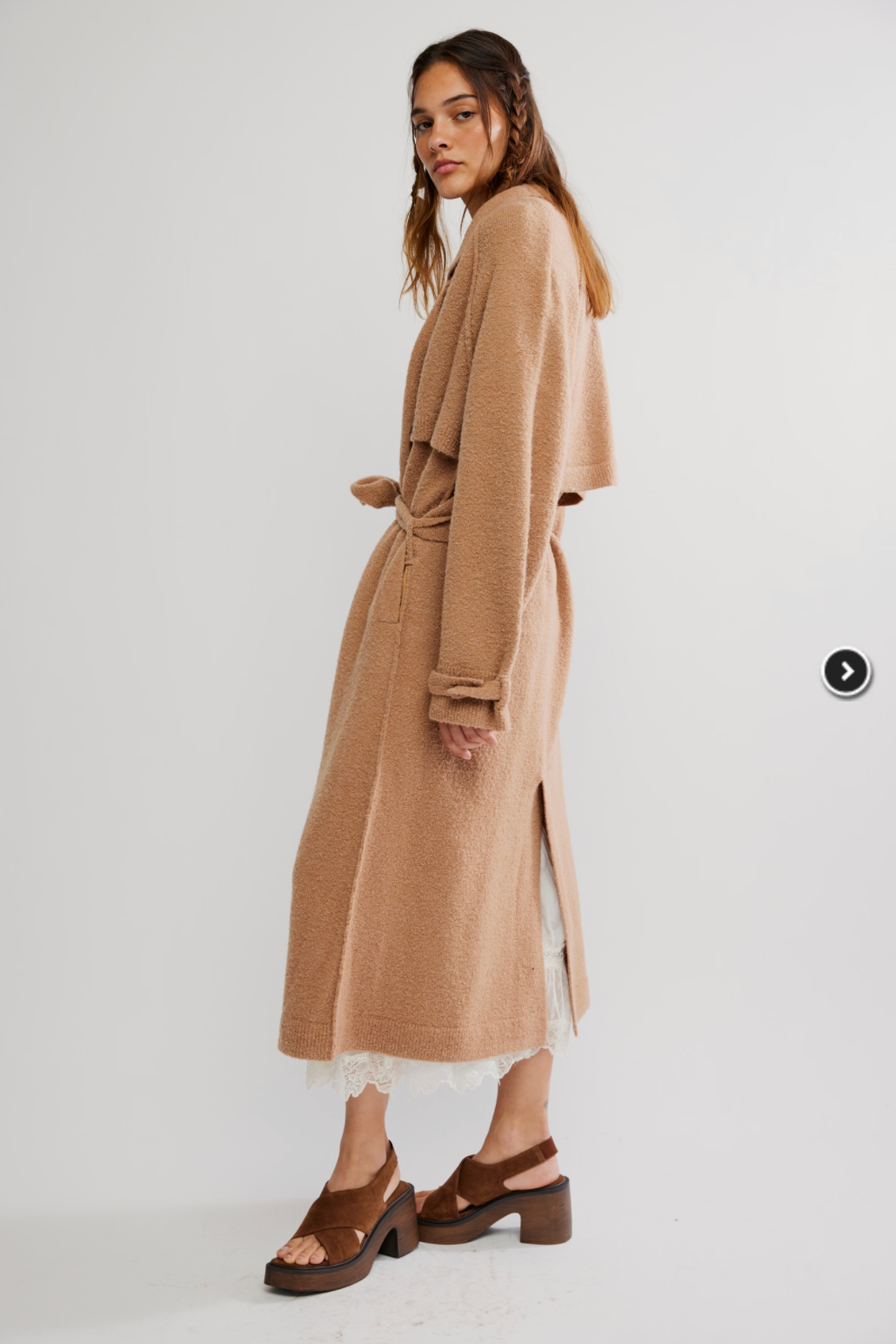 Free People WTF Trespass Maxi Cardi - MORNING SAND