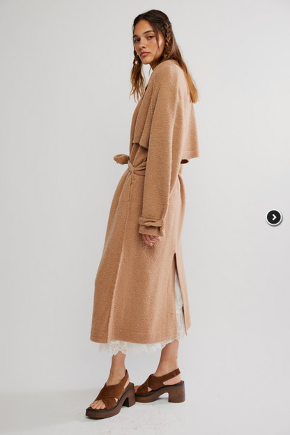 Free People WTF Trespass Maxi Cardi - MORNING SAND