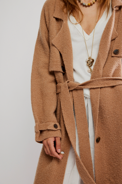 Free People WTF Trespass Maxi Cardi - MORNING SAND