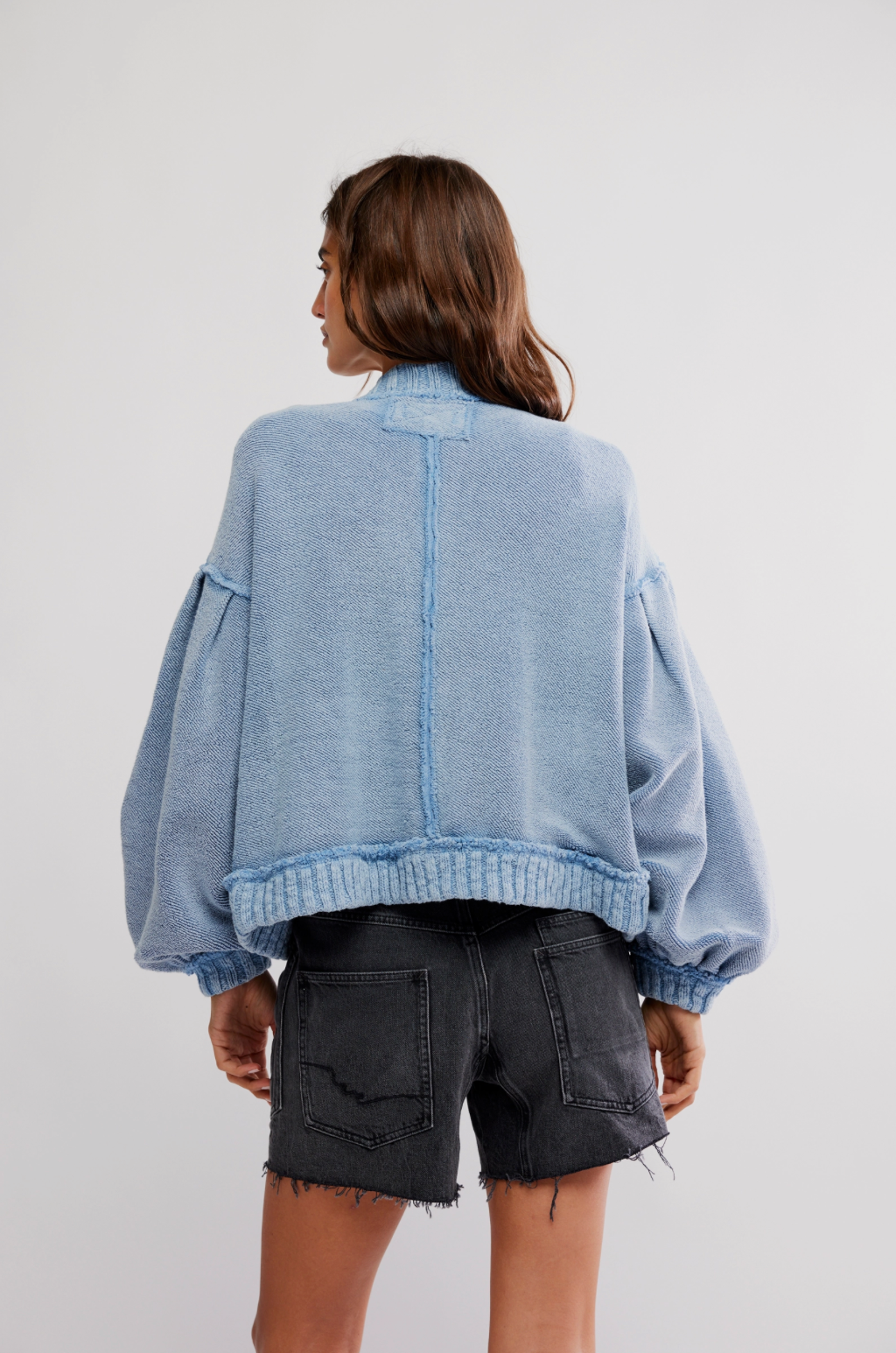 Free People Cute In This Cardi - DUSTY BLUE