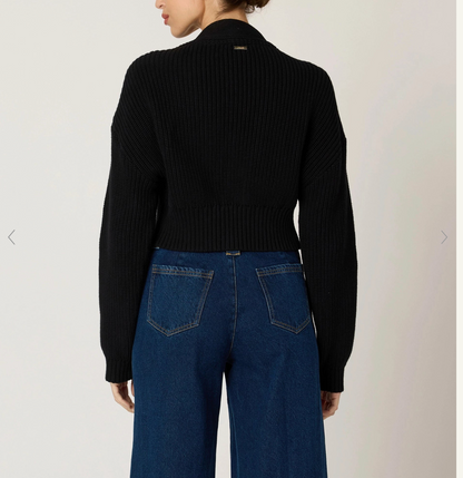 Cleobella Heart Sweater Cardigan - BLACK