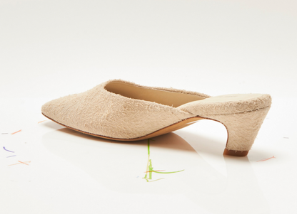 Free People Avenue Heel - SAND HAIRY SUEDE