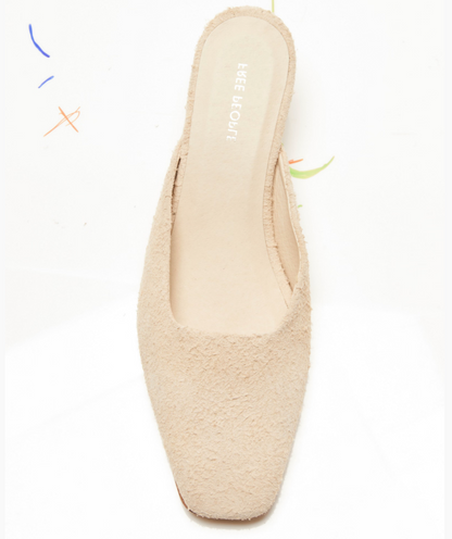 Free People Avenue Heel - SAND HAIRY SUEDE