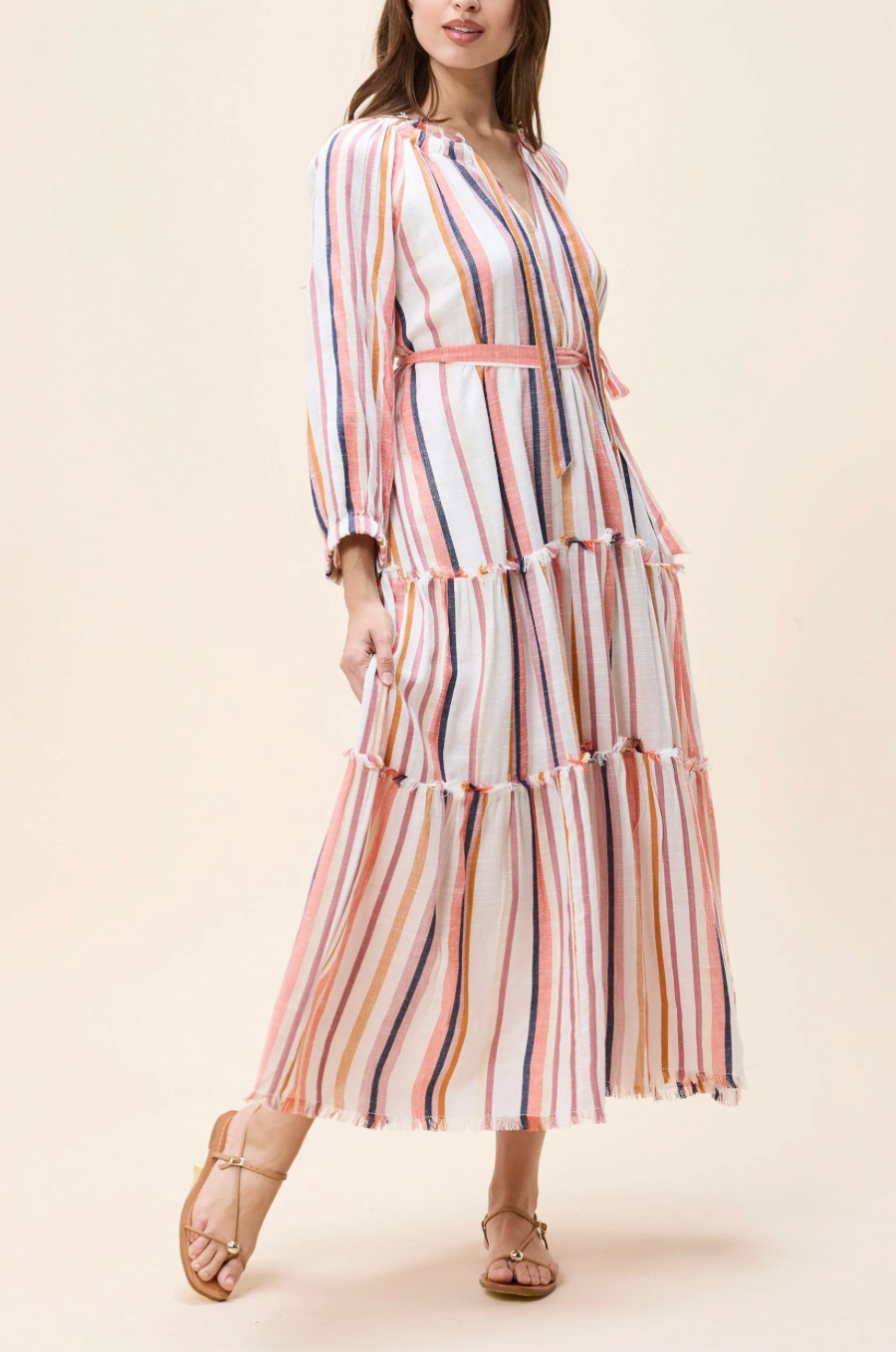 CLE Wisteria Midi Dress IVORY MULTI