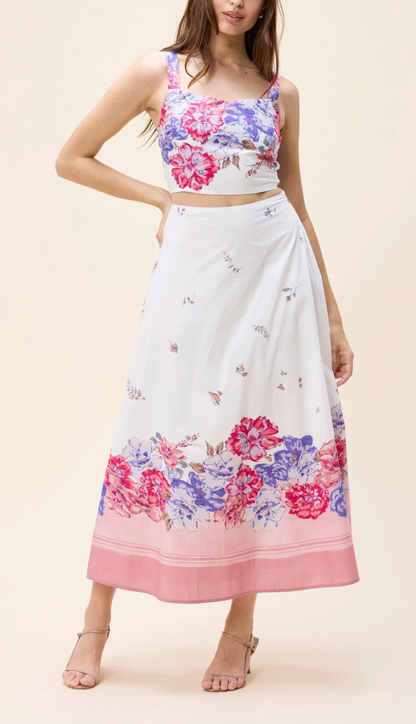 CLE Shea Ankle Skirt CAMELLIA PRINT
