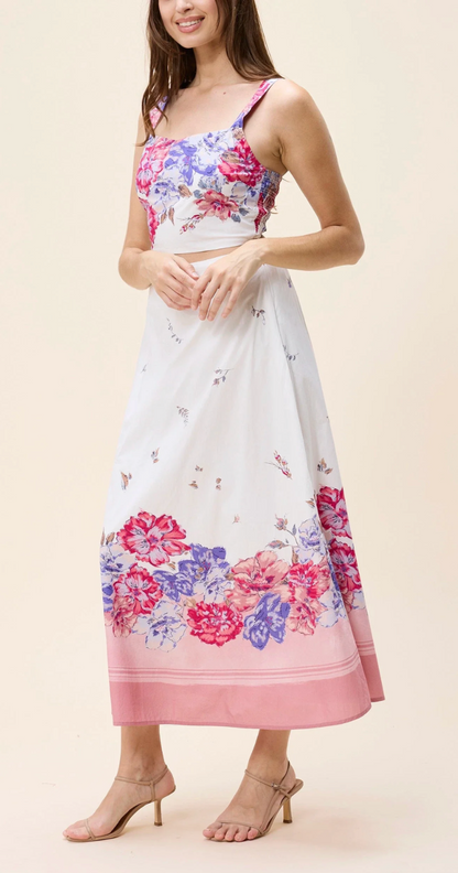CLE Shea Ankle Skirt CAMELLIA PRINT