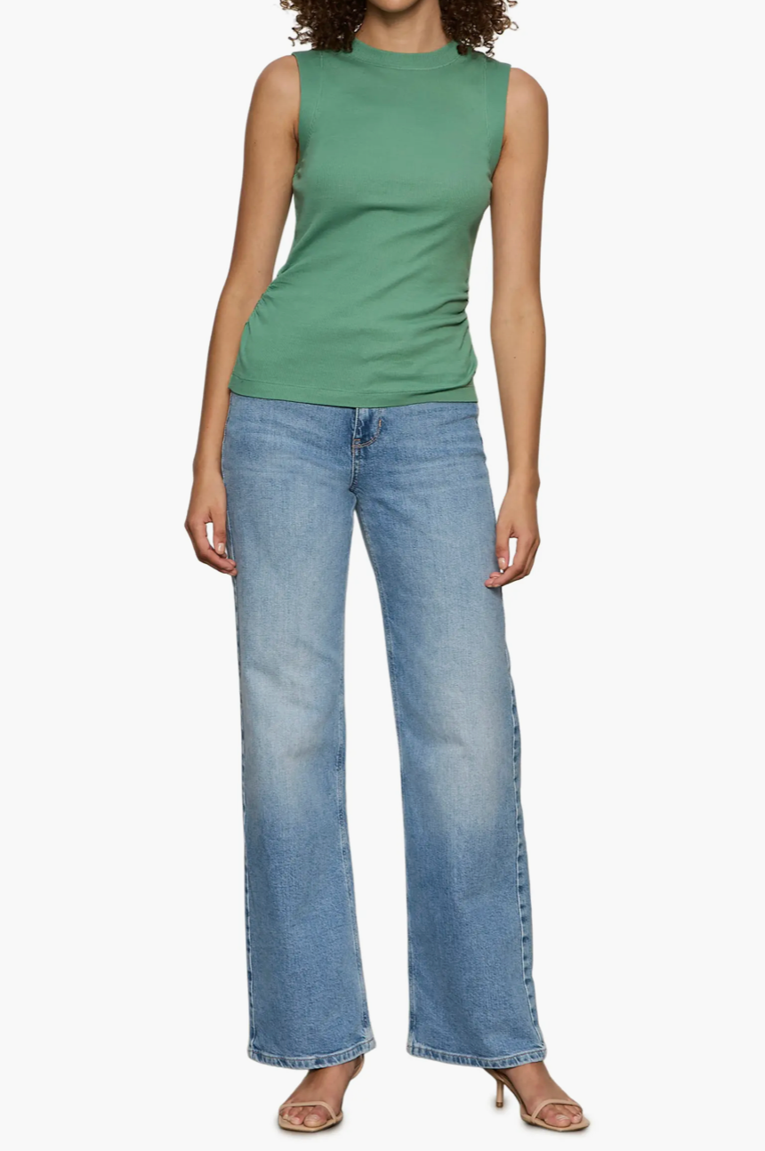 SA Ribbed Ruched Tank GREEN JUICE